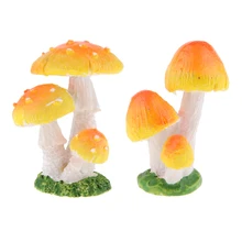 2 шт. Миниатюрный Корабль 3 головы фирурки грибов микро ландшафтный сад настенный Декор