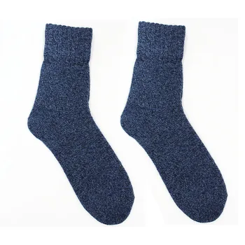 

5pairs Men Fashion Gift Casual Daily Soft Home Crew Socks Stretch Breathable Faux Wool Autumn Winter Keep Warm Cotton Blend