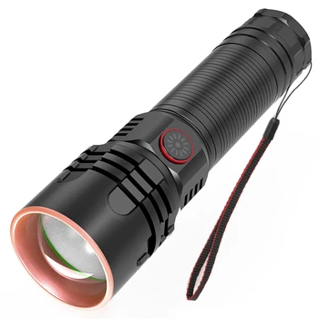 

LEADLY Led Flashlight Ultra Bright Torch Aluminum Camping Light 4 Modes Waterproof Zoomable Bicycle Light With 26650 Battery