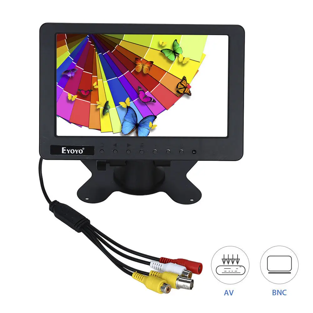 7 &quotдюймовый монитор видеонаблюдения 1024x600 Портативный 16:9 TFT lcd Мини FHD цветной