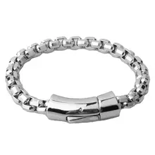 Панк мужской браслет украшения серебристого цвета нержавеющая сталь, готика стиль Figaro браслет из цепочек браслеты для женщин Подарки 22 см