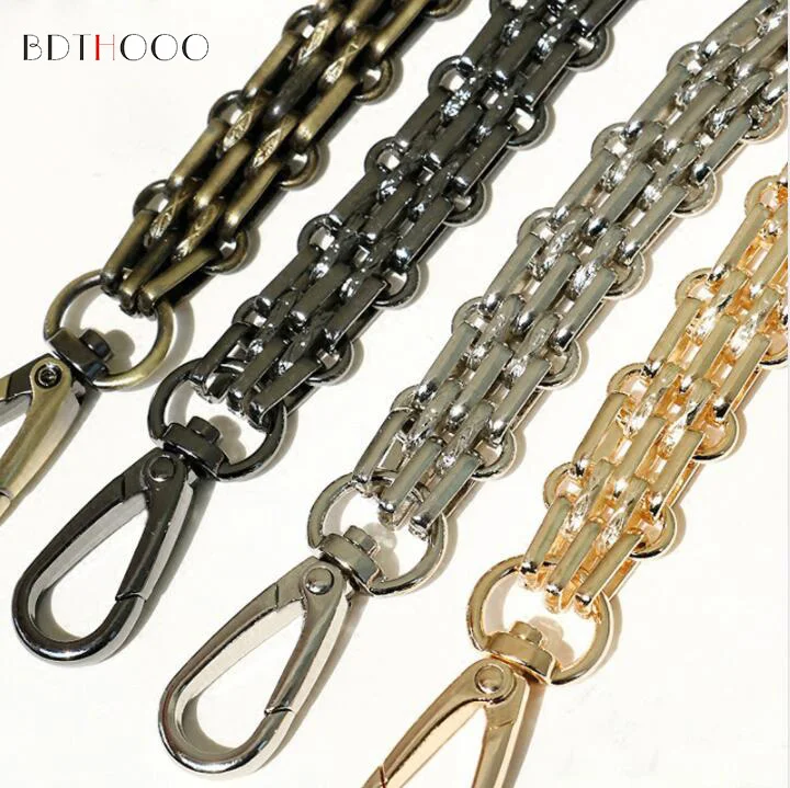 Chain Purse-Handle Shoulder-Bag-Strap Handbag Replacement Silver-Gun Bronze Metal Black
