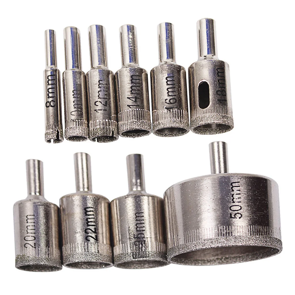 10 Pieces Diamond Drill Bit Set Pro Faucet Drilling Tool Ceramic Marble 10 Pieces Diamond Drill Bit Set Pro Faucet Drilling Tool Ceramic Marble