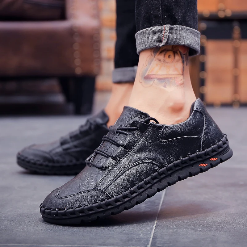 

Fashion Casual Slip On Formal Business Men Shoes Footwear Fashion Male Winter Leather Ankle Boots Size 38-48