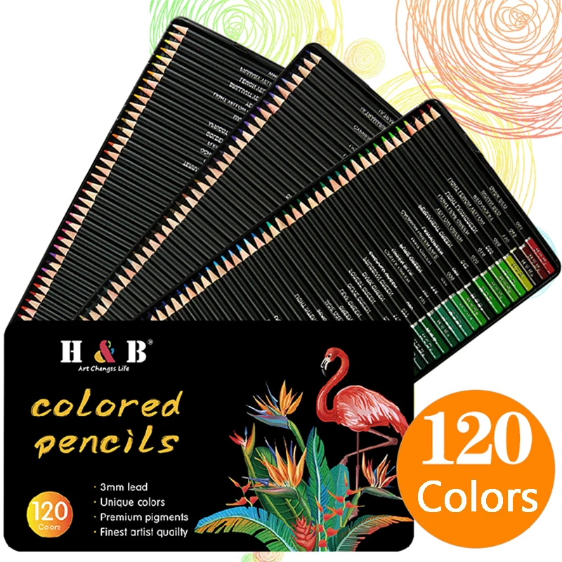 72/120Colors Watercolor Drawing Set Colored Pencils Artist Oil Painting Sketching Wood Color Pencil School Art Supplies 6pcs high quality flat nylon hair artist paint brush set wood handle for watercolor acrylic oil brush painting art supplies kit