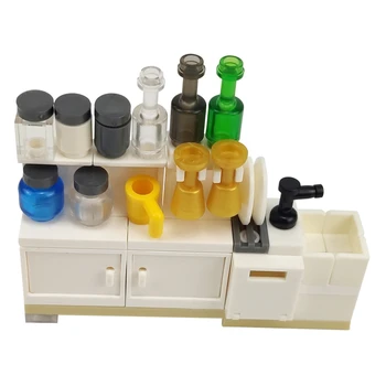 

Creator City Home Furniture Cupboard Sideboard Accessories Assemble Kids Toys For Children Compatible City Building Blocks Model