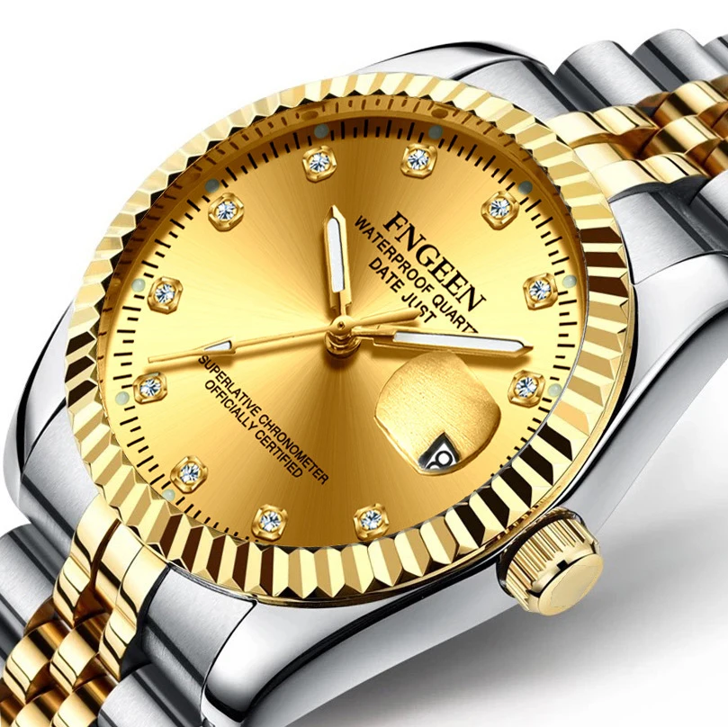 

Men's Casual Quartz Watch Stainless Steel Watchband Watch Analog Wristwatch 2021 Lovers Luxury Clock Relogio Montre Homme