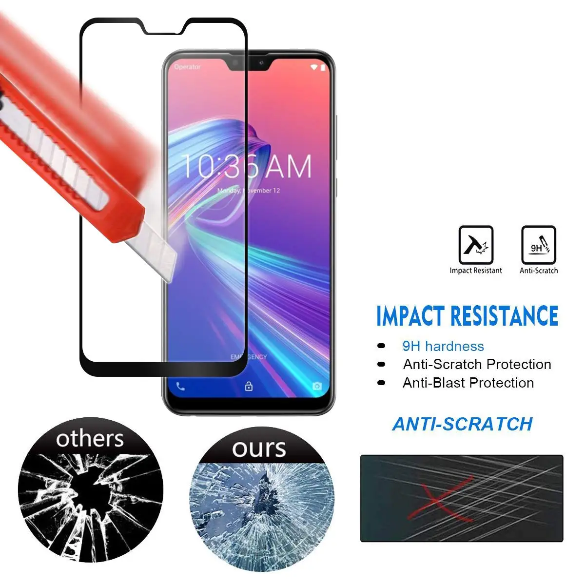 Защитное стекло Закаленное для ASUS Zenfone Max Pro/M1/M2/ZB602KL/ZB555KL/5/5Z Live/L1/ZA550KL/ZE620KL/ZS620KL/3/4