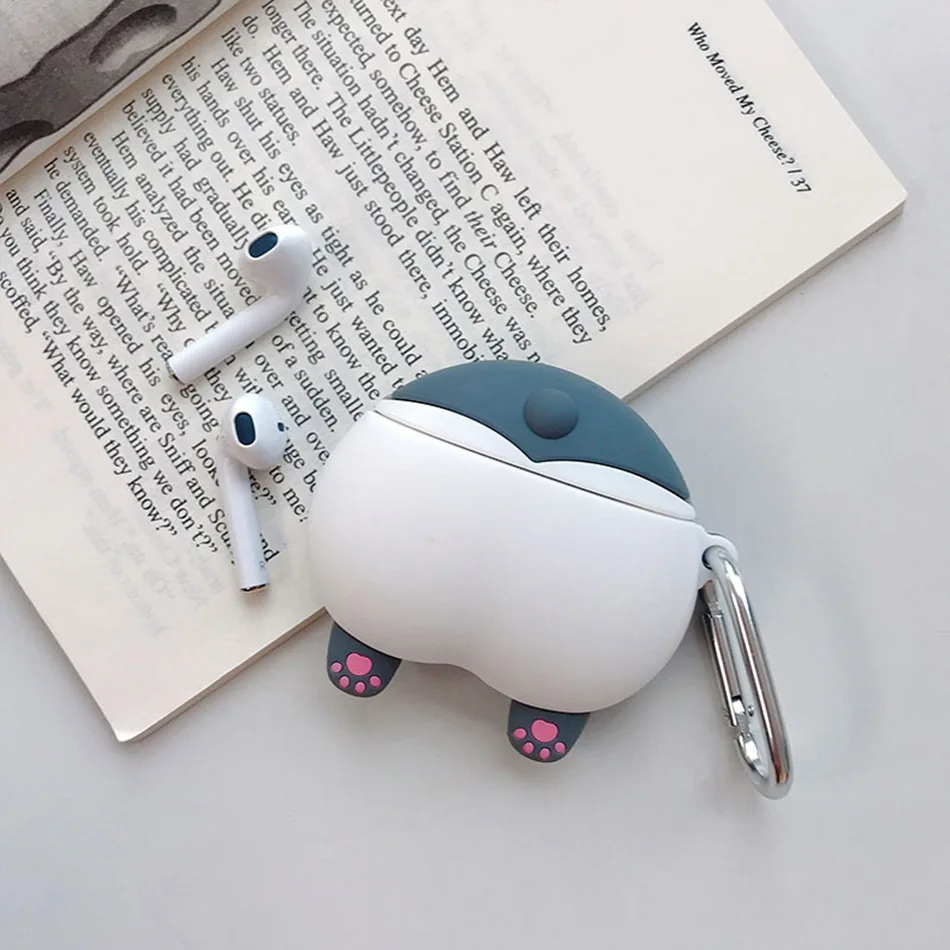 3D чехол для наушников для Airpods Pro, силиконовый чехол, ягодичный Кот, Мультяшные наушники/Earpods, чехол для Apple Air pods Pro 3, чехол, брелок