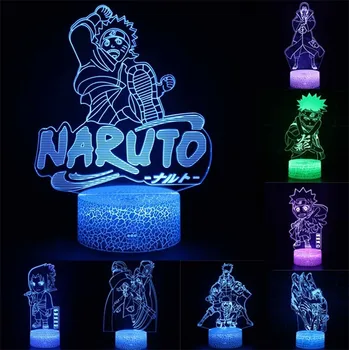 

Anime Uzumaki Naruto Figures Night Light Toys Desk 3D Nightlight Kakashi Sasuke LED Colourful Glow Home Decor Birthday Gifts