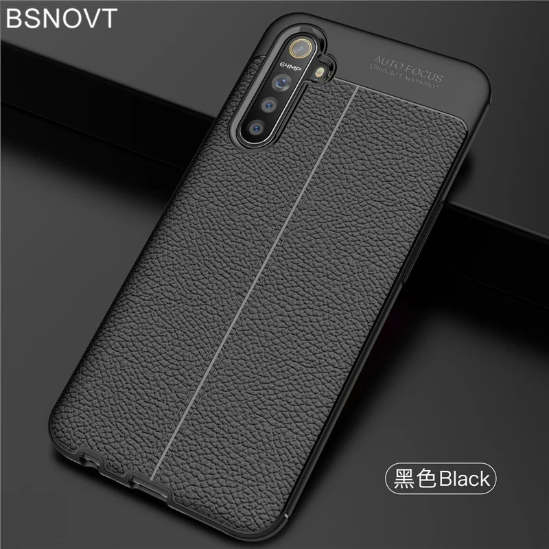 Для OPPO Realme X2 чехол противоударный Мягкий ТПУ силиконовый роскошный кожаный для 6 4
