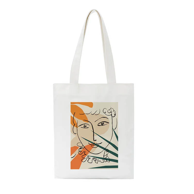 Matisse, абстрактная, Брезентовая, женская, вместительная, повседневная, с принтом, для школы, Harajuku, Ulzzang, забавная, модная, художественная, женская сумка на плечо - Цвет: 4