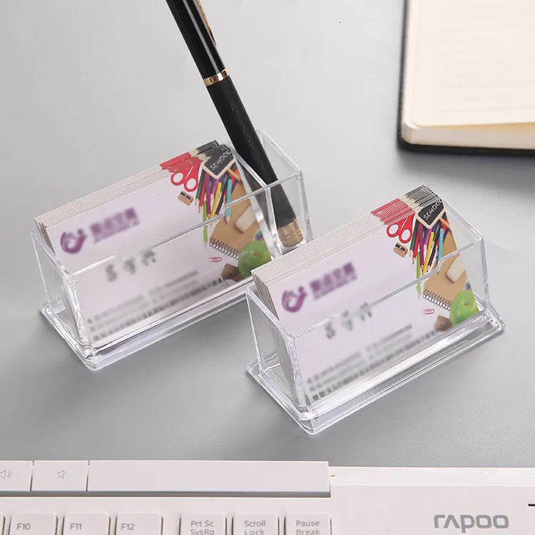 Oude Desktop Business Card Holder Box Acrylic Transparent Office Stationery Business Affairs Gift 2 Styles For Choice