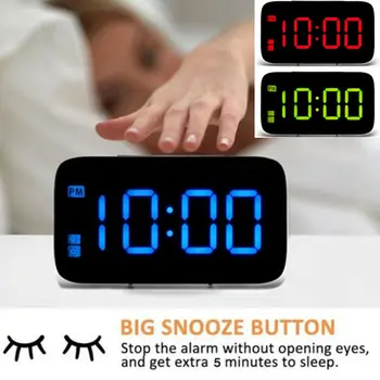 

2020 New Alarm Clock Large Digital Led Display Usb/Battery Operated Sound Control Bedroom Voice Controlled Creative Alarm Clock