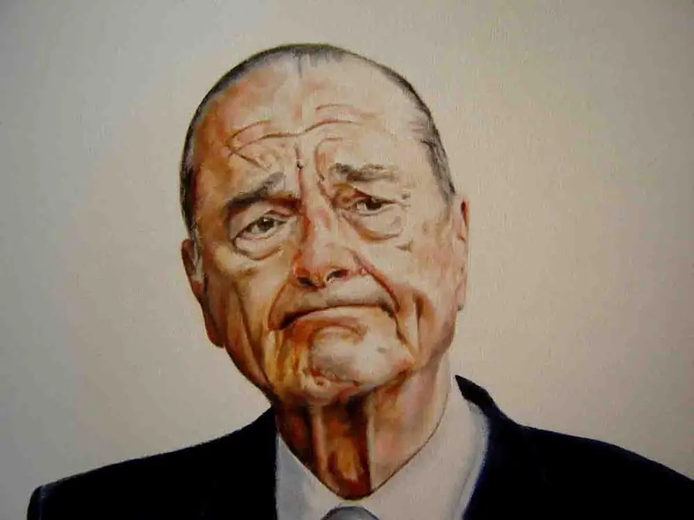 

Good ART WORK # 100% Handpainted oil painting French President Jacques Rene Chirac portrait ART on canvas 36 inch