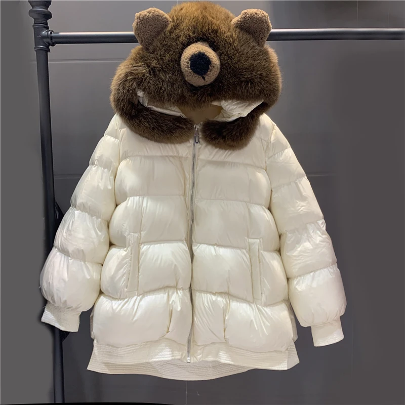 Aorice/зимняя женская теплая Повседневная куртка-пуховик 90%, пальто с лисьим меховым воротником для девочек, женская короткая куртка, пальто C401201