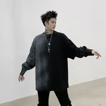 

2020 Spring New Men Vintage Long Sleeve Loose Pullover Sweatshirt Male Women Streetwear Hip Hop Spray Paint Hoodie Sweatshirt