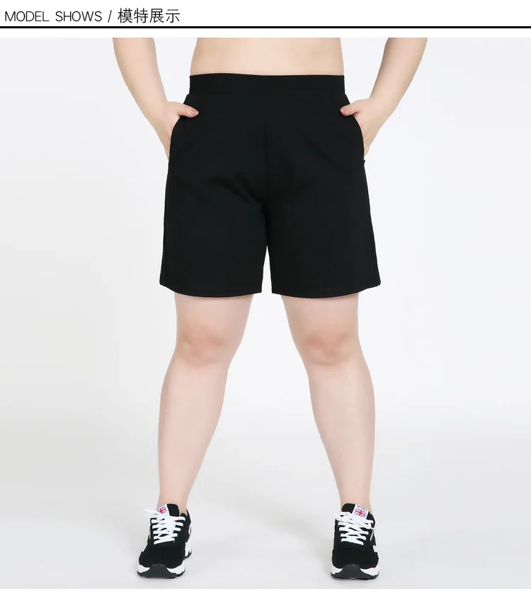 Летние черные Повседневное короткие свободные впитывает пот и Штаны Короткие штаны Femme Для женщин брюки Pantalon Mujer размера плюс 3XL DJ323