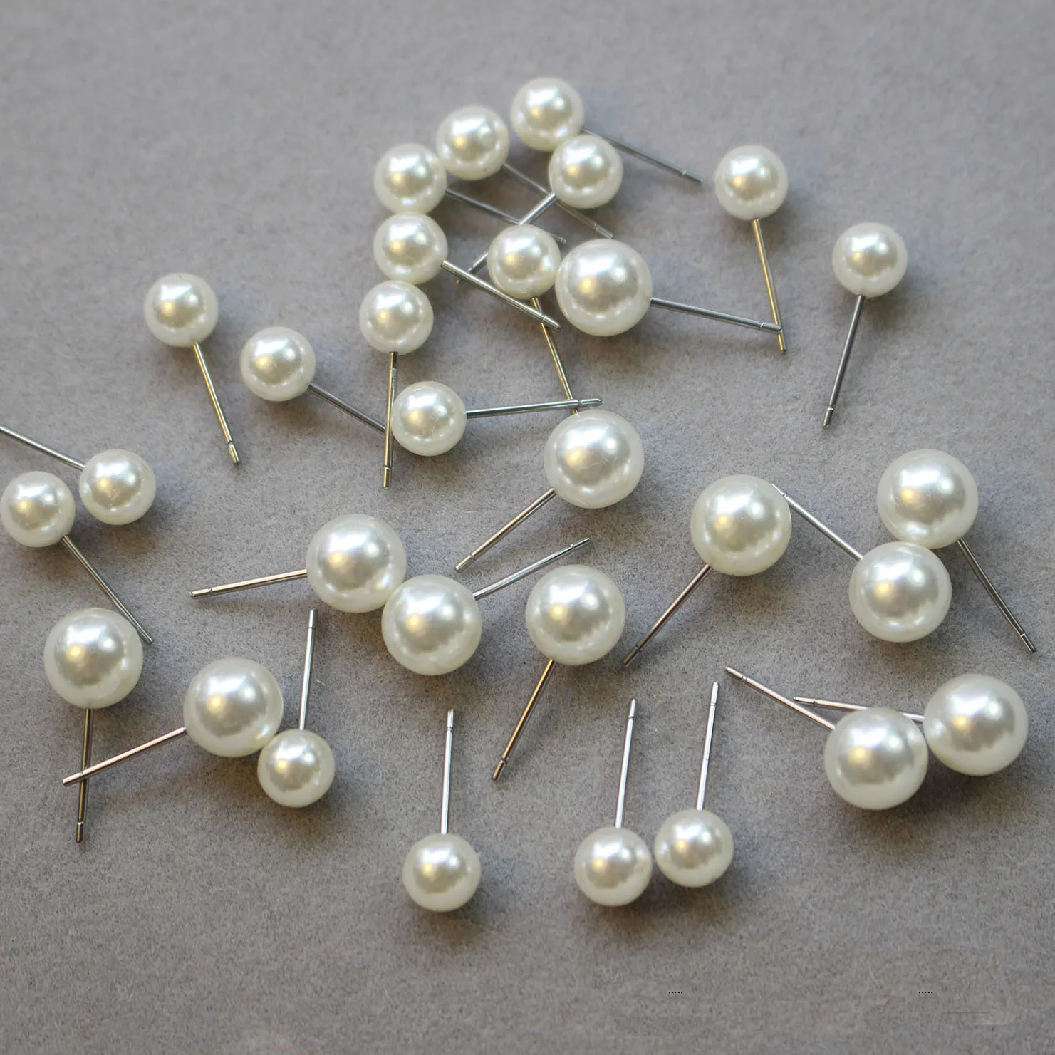 

100pcs Pearl Earrings Earrings Electroplating Simple Earrings Earrings Earplugs Materials DIY Homemade Jewelry Accessories