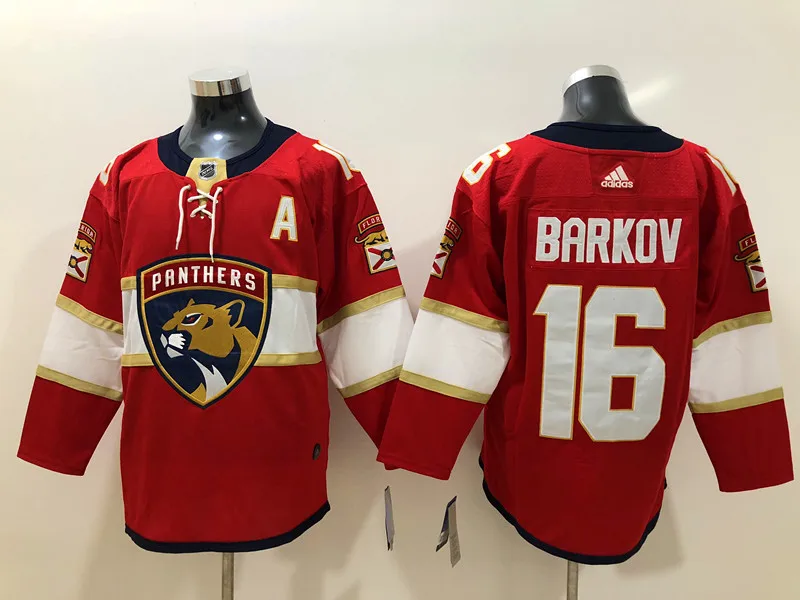 Сшитая футболка для мужчин и взрослых#5 Aaron Ekblad 16 Aleksander Barkov 1 Robo Luongo - Цвет: Черный