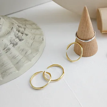 

Simple Wave Pattern Ring Fine Jewelry 925 Sterling Silver Rings For Women Korean Irregular Gold Ring Gifts For Friend Anel Prata