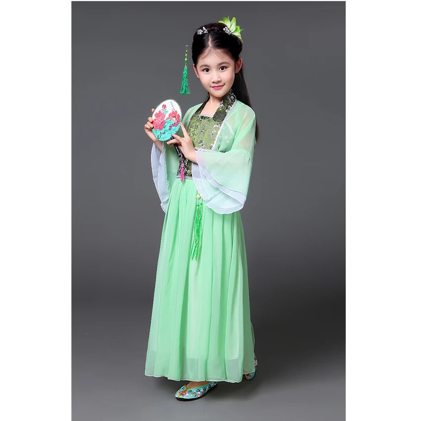 Hanfu древний китайский традиционный костюм для девочек сценическое танцевальное