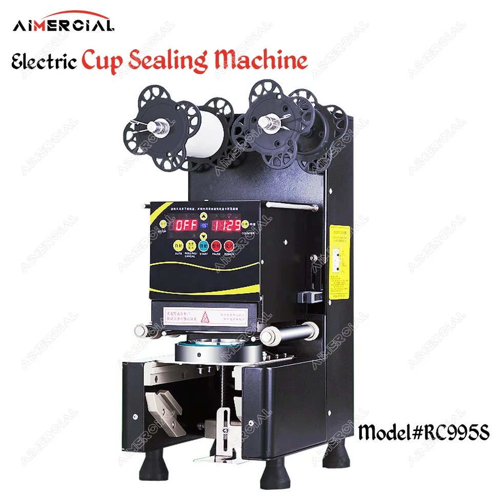 RC995S electric cup sealing machine Bubble tea machine Commercial Cup sealer seal 7/7.5/8.8/9/9.5cm PP/PC/PE cup