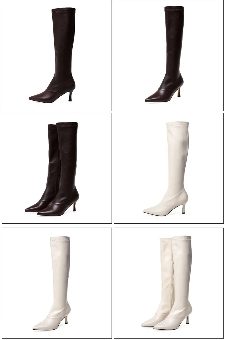 Женские сапоги из натуральной кожи; сапоги на тонком каблуке; обувь на высоком каблуке; женские Сапоги выше колена; женская кожаная обувь