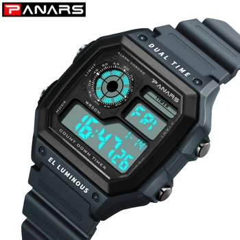 

PANARS Outdoor Sport Digital Watches for Men Chrono Countdown Wristwatch Alarm Clock Man Running Fitness LED Watch 8114