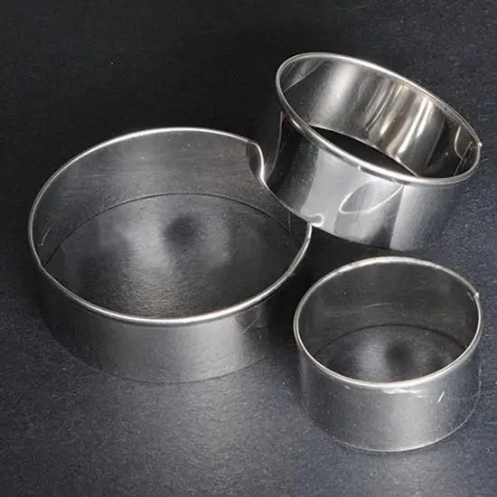 

New 3Pcs Stainless Steel Round Circle Cookie Fondant Cake Mold Cutter Pastry Tool Safe Cake Mould Adjustable Baking Cake Tool