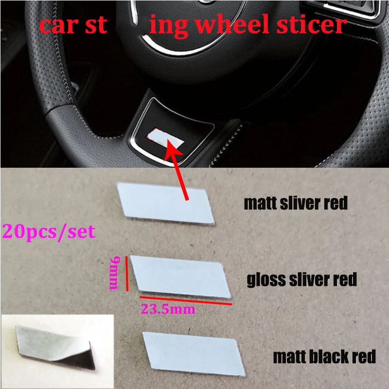 

20pcs/set Car Steering Wheel Metal Chrome Aluminium Alloy 3D Emblems Badge Sticker Decals slin-e
