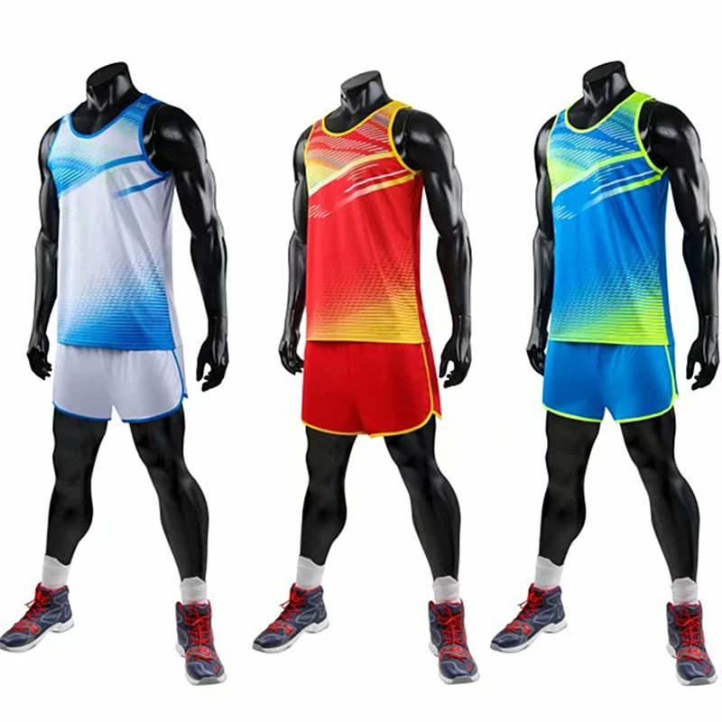 

Men Women and Kids Vest+Shorts Competition Running Sets Track and field sportswear Sprint Running suit Marathon Clothes