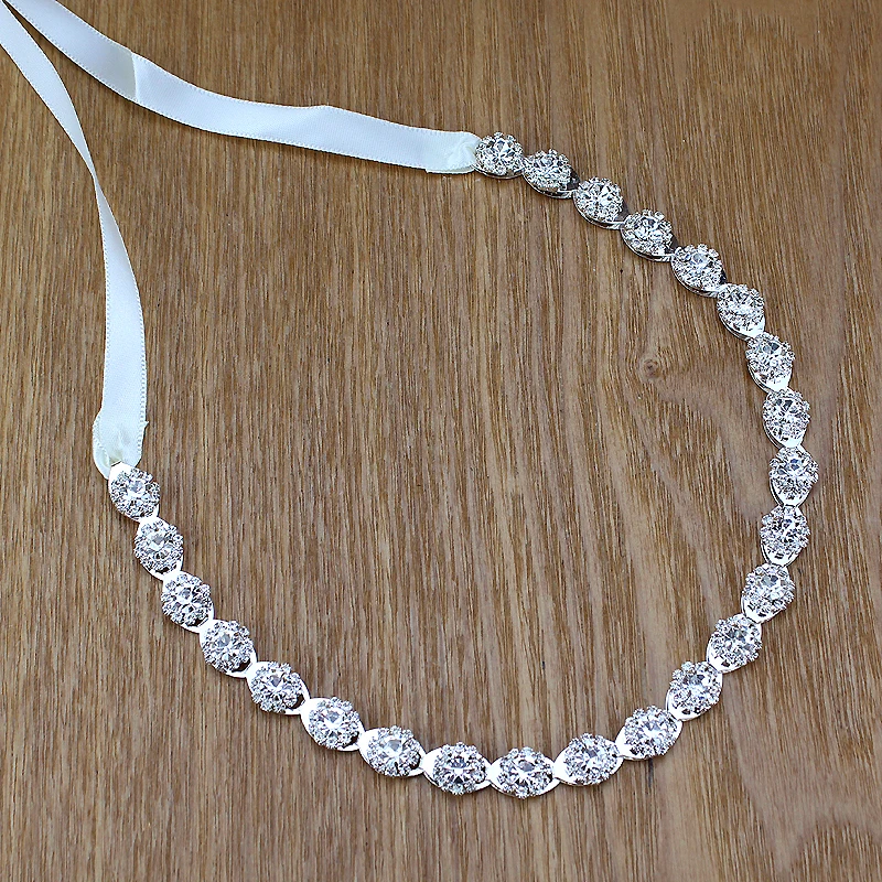 Silver Color Luxury Crystal Bridal Headchain Rhinestone Bride Hair Band Wedding Headpiece For Women Headband Prom Accessories Bridal Headwear