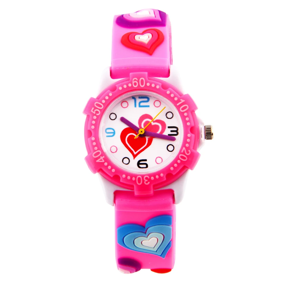 

Children Kids 3D Cartoon Pattern Quartz Movement Pin Buckle Round Dial Silicone Strap Gift Boy Girl Watch Waterproof Adjustable