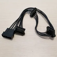 Cabo de fonte de alimentação 4pin molex para pc, computador, pc desktop 18awg soquete de alimentação 3 portas para pc diy