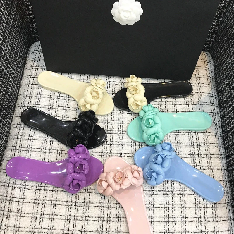 

Women Summer Slipper Fashion Jelly Camellia Flip Flip Women Slids Ruwnay Outfit Flats Causual Shoes Party Dress Shoes Women 2020