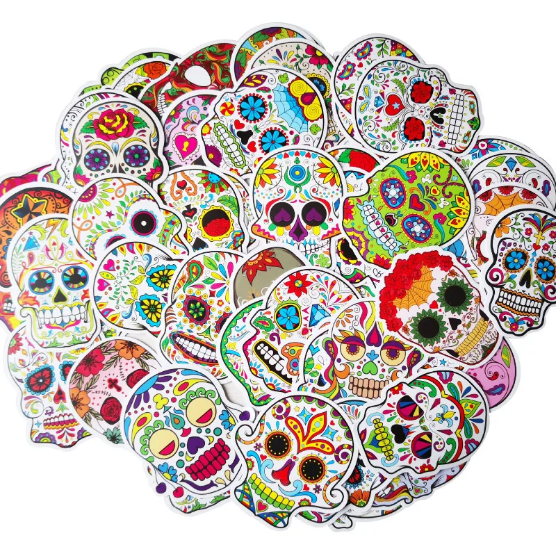 

50pcs Sticker Brand DIY Skull Picture Waterproof PVC Mixed Cartoon Toy Vsco Stickers for Skate Car Bike Motorcycle Kids