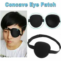 Pirate Eye Patch Unisex Black Single Eye Patch Eyepatch One Eye Washable Adjustable Concave Eye Patch Kid Pirate Cosplay Costume 1