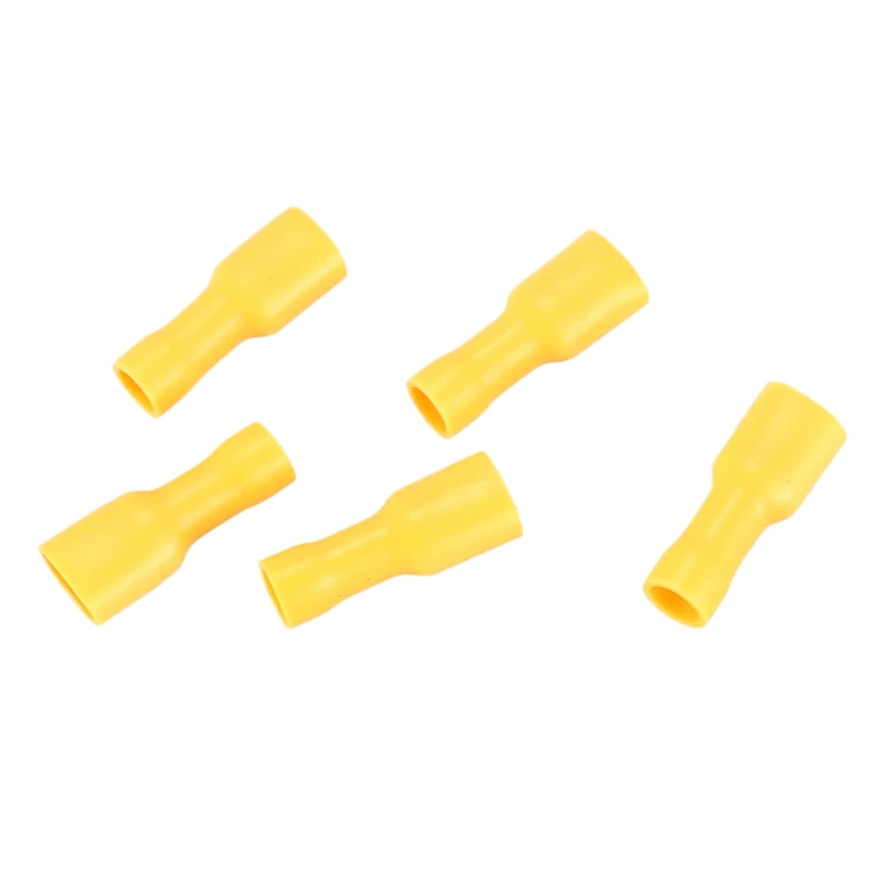 

New 100Pcs Insulated Crimp Spade Terminal Wire Cable Connector Female Yellow 12-10
