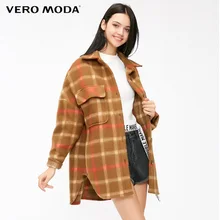 Vero Moda женское осеннее клетчатое пальто карманами свободного кроя куртка женская | 318409503