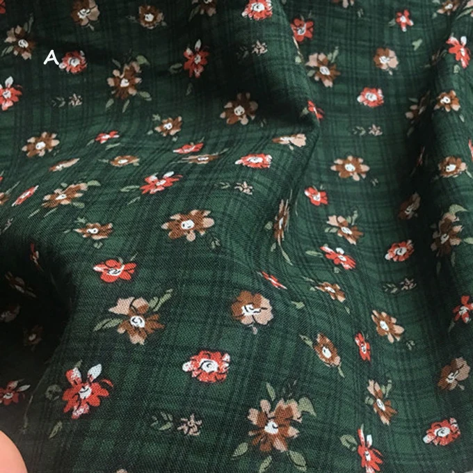 墨绿花格