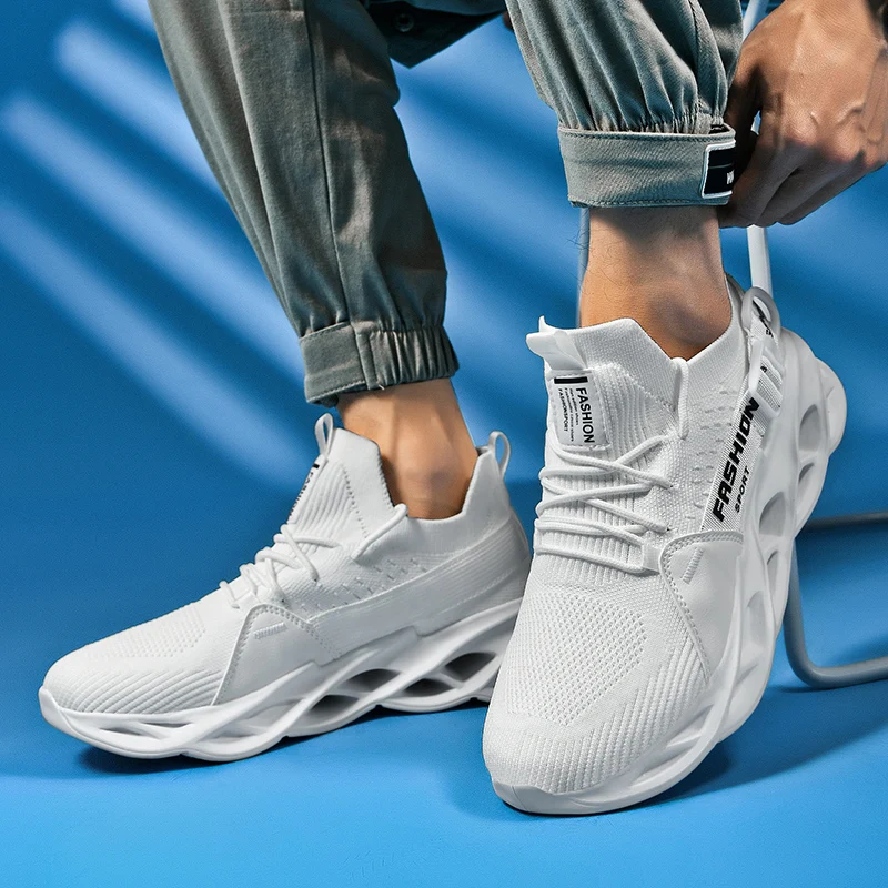 

LEIXAG Flying Weave Ultralight Men and Women Running Shoes Outdoor Sport Cushioning Non-slip Mesh Unisex Walking Shoes Sneakers
