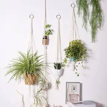 

Macrame Plant Hanger Hanging Planter Decorative Flower Pot Holder Hanging Planter Basket Geometric Garden Decor