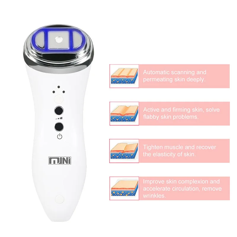 

Mini Hifu Face Lifting Ultrasonic RF LED High Intensity Focused Ultrasound Facial Lift Wrinkle Removal Skin Care Beauty Machine