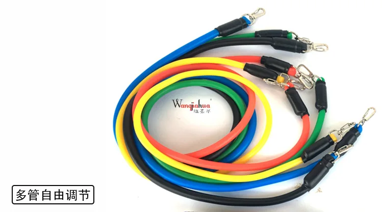 11 Pieces Chest Expander Pulling Rope Resistance Elastic Band Set Power Training Hairband Door-mounted Spring Exerciser
