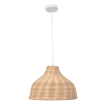 

Rattan Hanging Lamp E27 Pendant Light Nordic Chandelier for Kitchen Bedroom Living Room Restaurant Hotel Fixture (35cm in Diamet