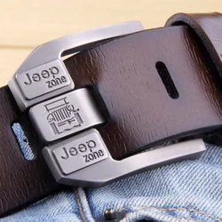 Famous Brand Luxury Designer Belts for Men Vintage Spilt Genuine Leather Pin Buckle Waist Strap Belt for Jeans High Quality 2021