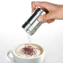 Edelstahl Kaffee Shaker mit Deckel Filter Schokolade Zucker Kakao Mehl Sichter Gepudert Zucker Zimt Sieb Küche Werkzeuge