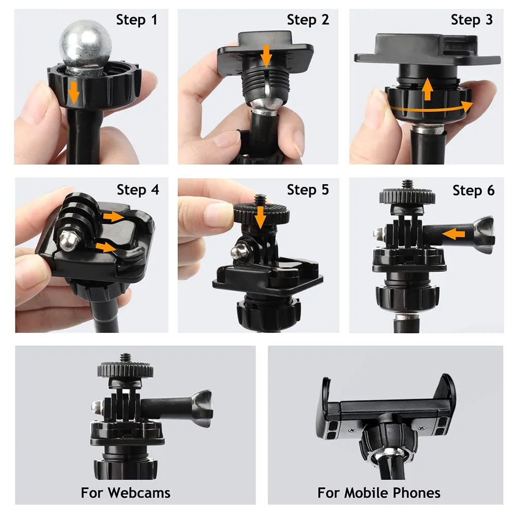 Flexible Clamp Bracket Webcam Gooseneck Stand Camera Mobile Phone Holder Bracket for Logitech Webcam C920 C922xC930e C922 GoPro