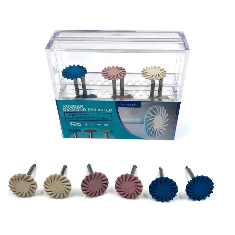 6 Pz/Set Dental Composite Resin Wheel Alta Efficienza Per Dentisti Strumenti Per La Cura Dei Denti Sbiancamento Dei Denti Diamond System Polish